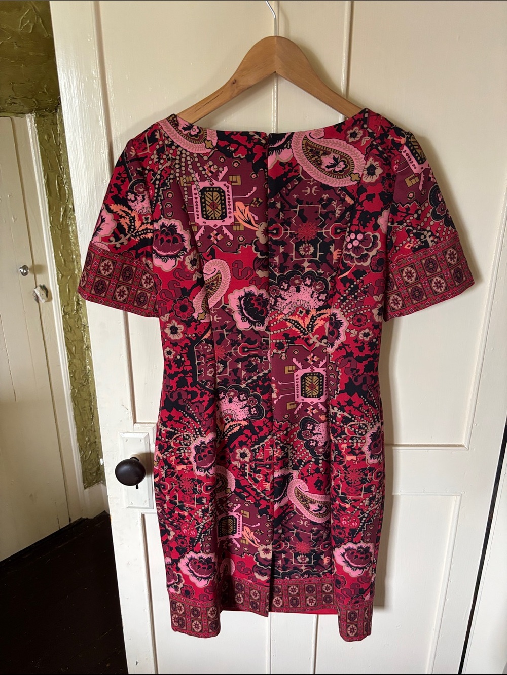 Talbots Red and Pink Paisley Shift Dress - Picture 3 of 3